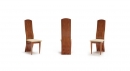 Designová židle, opěra vysoká plná výška 118cm, masiv, dýha palisandr, sedák látka teflon, rozměr 43x37cm, výška sedáku 46cm 